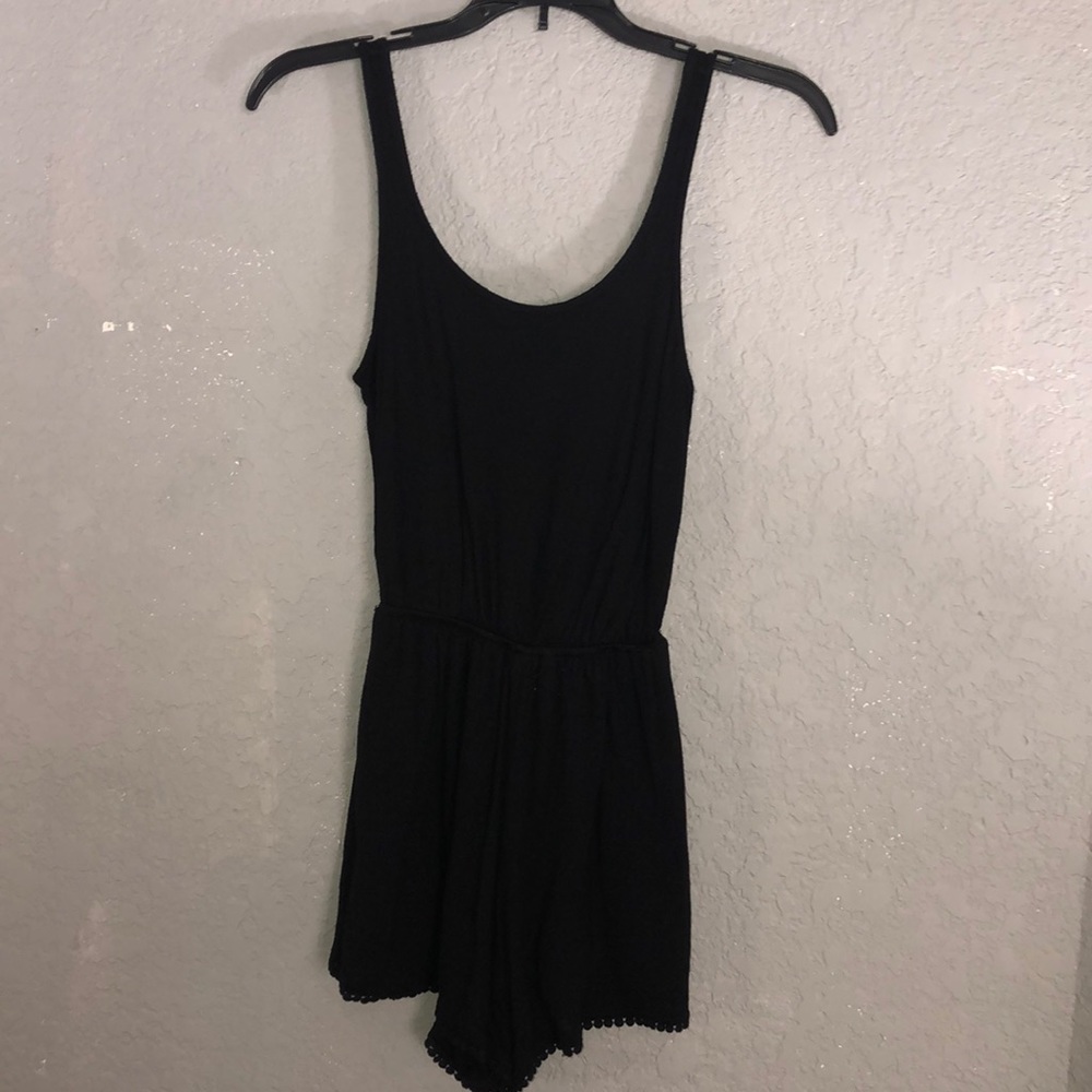 Black Open-Back Romper